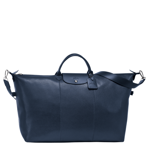 Blue Men's Longchamp Le Foulonné L Leather Travel Bags | 0741536-ZU
