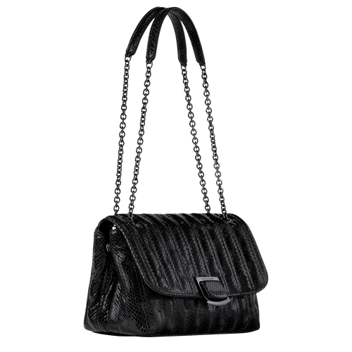 Black Women's Longchamp Brioche M Leather Crossbody Bags | 8927143-ZW
