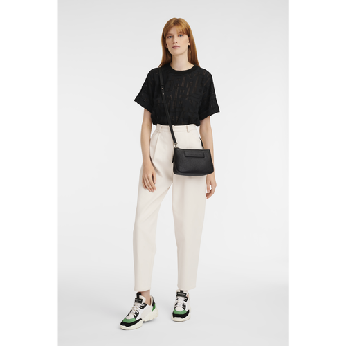 Black Women's Longchamp 3D Leather Crossbody Bags | 6124307-IC