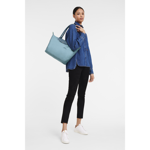 Blue Women's Longchamp Le Pliage Green L Canvas, Recycled canvas Shoulder Bags | 3814597-RZ