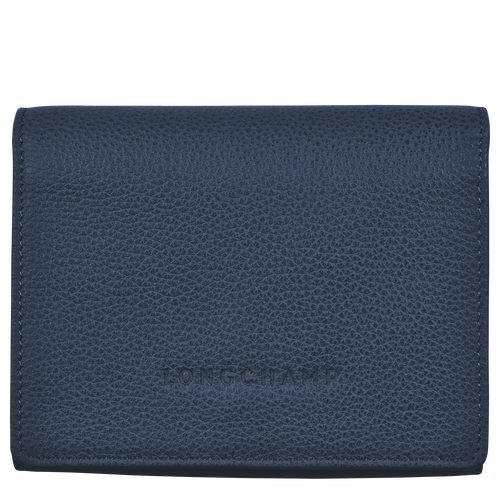 Blue Women's Longchamp Le Foulonné Leather Compact Wallets | 5807412-MQ