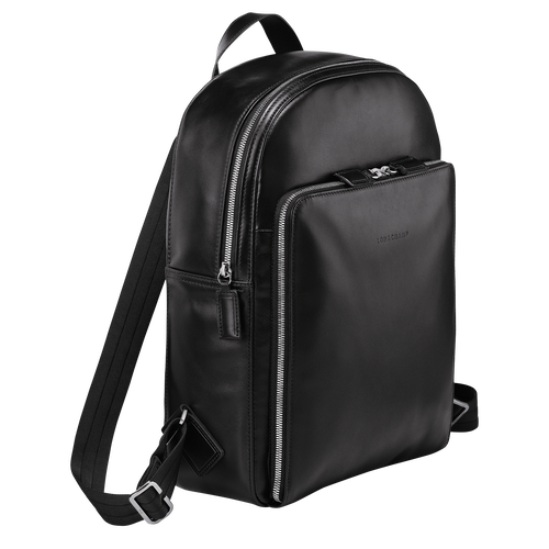 Black Men's Longchamp Baxi Leather Backpacks | 0273894-TS