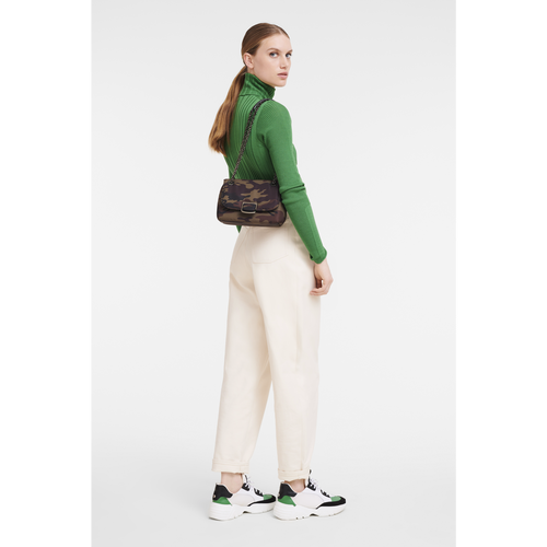 Green Women's Longchamp Brioche S Canvas Crossbody Bags | 3468152-WI