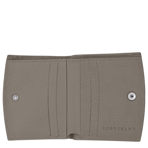 Grey Women's Longchamp Roseau Leather Wallets | 4107398-MA - Exclusive Outlet Sale