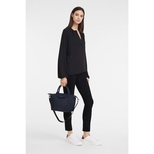 Blue Women's Longchamp Le Pliage Cuir S Leather Top-handle Bags | 7148596-SZ