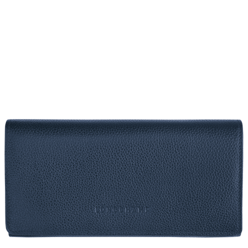 Blue Women's Longchamp Long continental Le Foulonné Leather Wallets | 3789261-ZA - Exclusive Outlet Sale