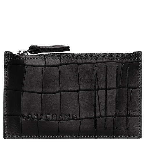 Black Men's Longchamp Croco Block Leather Coin Purses | 1627548-PJ