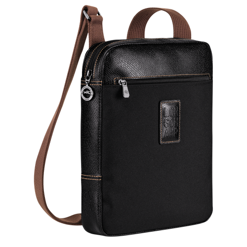 Black Men's Longchamp Boxford L Canvas Crossbody Bags | 9375026-BL