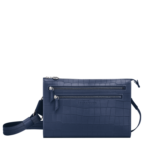 Blue Women's Longchamp Croco Block Leather Crossbody Bags | 0745862-EF
