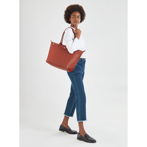 Orange Women's Longchamp Le Pliage City L Canvas Shoulder Bags | 5173890-HE