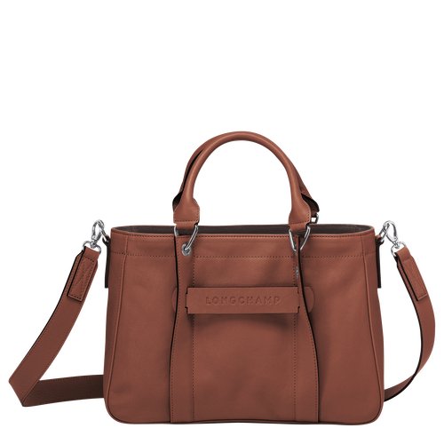 Brown Women's Longchamp 3D S Leather Top-handle Bags | 2304615-RN