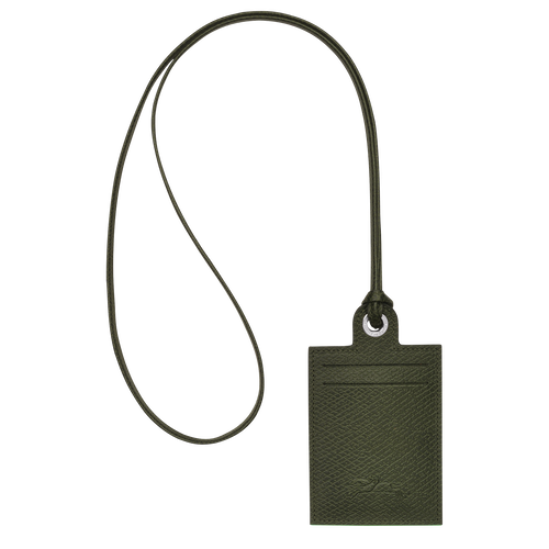 Green Women's Longchamp Le Pliage Green Leather with necklace Cardholders | 7658310-ZT
