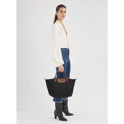 Black Women's Longchamp Le Pliage Original M Canvas, Recycled canvas Top-handle Bags | 3748256-PS