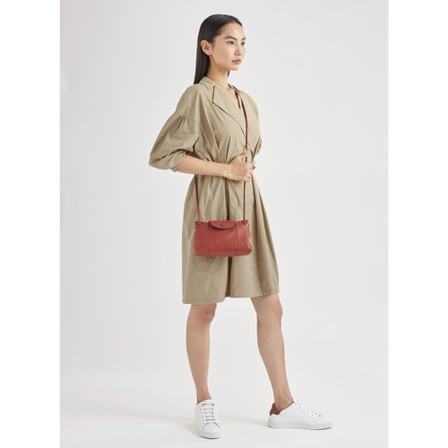 Orange Women's Longchamp Le Pliage Cuir Leather Crossbody Bags | 0287513-ZH