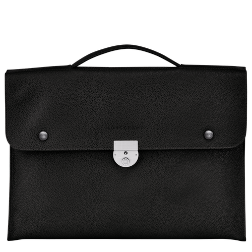 Black Men's Longchamp Le Foulonné S Leather Briefcase | 5912847-HV