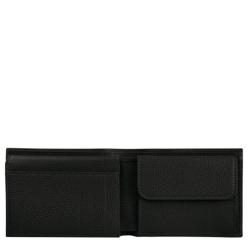 Black Women's Longchamp Le Foulonné Leather Wallets | 7013896-ZQ - Exclusive Outlet Sale