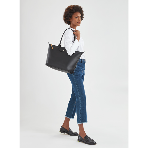 Black Women's Longchamp Le Pliage City L Canvas Shoulder Bags | 1028593-VJ