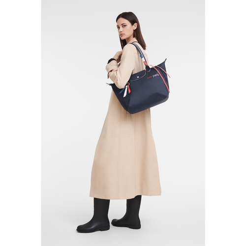 Blue Women's Longchamp Le Pliage Très Paris L Canvas, Recycled canvas Shoulder Bags | 2854671-RU