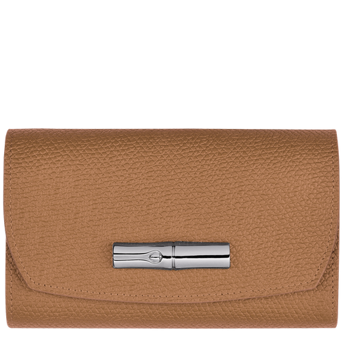Beige Women's Longchamp Roseau Leather Wallets | 0957861-FX - Exclusive Outlet Sale