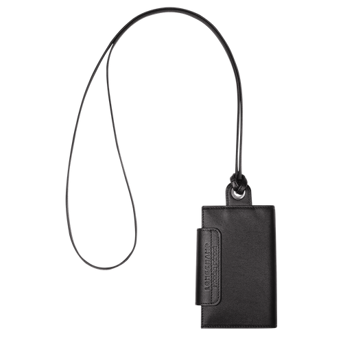 Black Men's Longchamp Le Pliage Cuir Leather with necklace Cardholders | 7136852-ZB