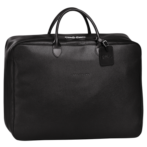 Black Men's Longchamp Le Foulonné Leather Travel Bags | 2678410-ZJ