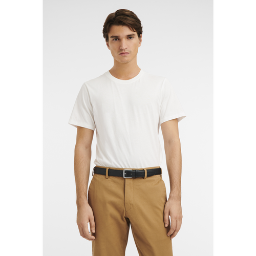 Black Men's Longchamp Le Foulonné Leather Belts | 8203691-NU