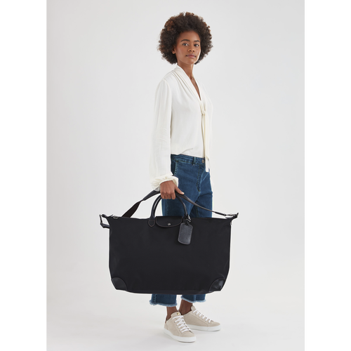 Black Men's Longchamp Boxford XL Canvas Travel Bags | 2481370-CM