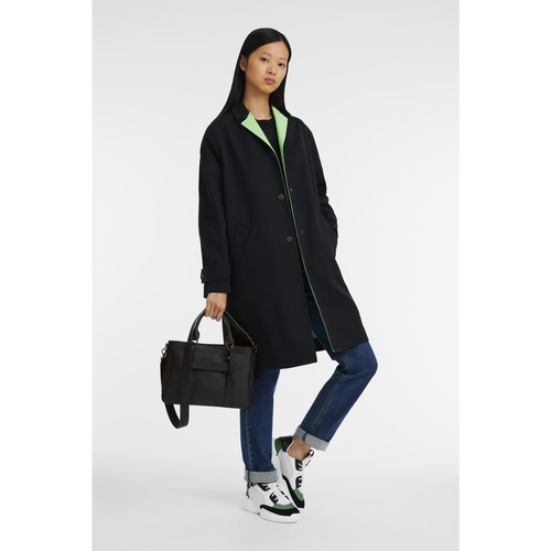 Black Women's Longchamp 3D S Leather Top-handle Bags | 9034857-EP