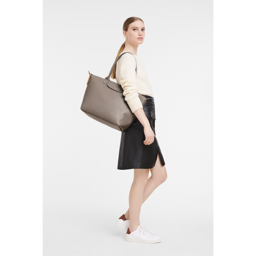 Beige Women's Longchamp Le Pliage City L Canvas Shoulder Bags | 9073261-MZ
