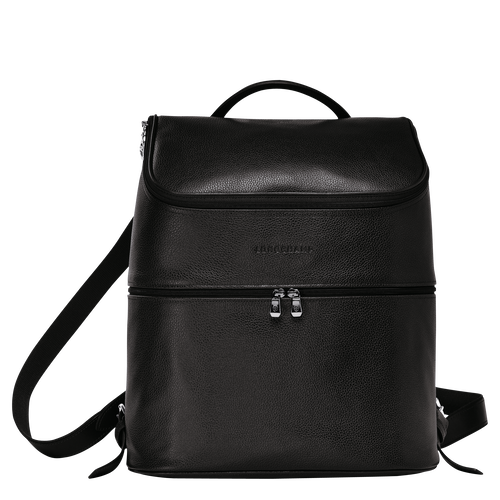 Black Men's Longchamp Le Foulonné Leather Backpacks | 4031975-TP