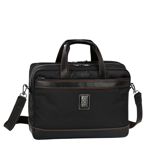Black Men's Longchamp Boxford L Canvas Briefcase | 9523761-NL
