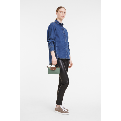 Green Women's Longchamp Le Pliage Original Canvas, Recycled canvas Pouches | 3765841-SH
