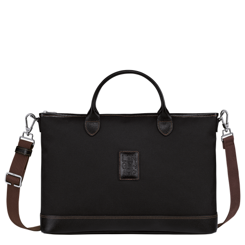 Black Men's Longchamp Boxford S Canvas Briefcase | 2478509-QZ