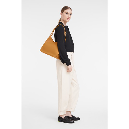 Orange Women's Longchamp Le Foulonné Leather Shoulder Bags | 1853470-UK