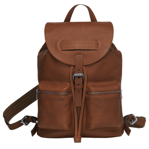 Brown Men's Longchamp 3D M Leather Backpacks | 8671205-GL