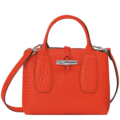 Orange Women's Longchamp Roseau S Leather Top-handle Bags | 3925640-GI