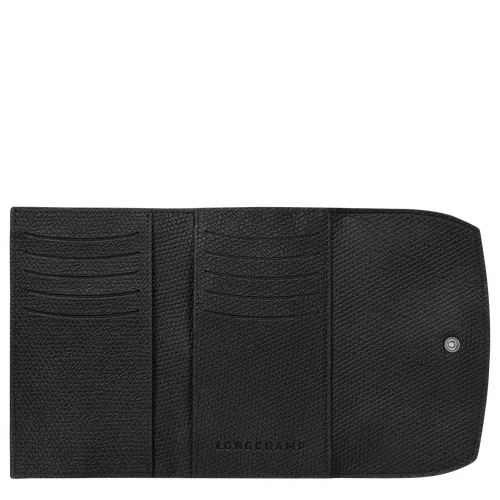 Black Women's Longchamp Roseau Leather Wallets | 6932708-MX - Exclusive Outlet Sale