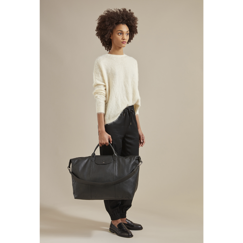 Grey Women's Longchamp Le Pliage Cuir L Leather Travel Bags | 9780321-VW