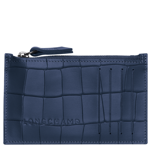 Blue Men's Longchamp Croco Block Leather Coin Purses | 3890647-CW