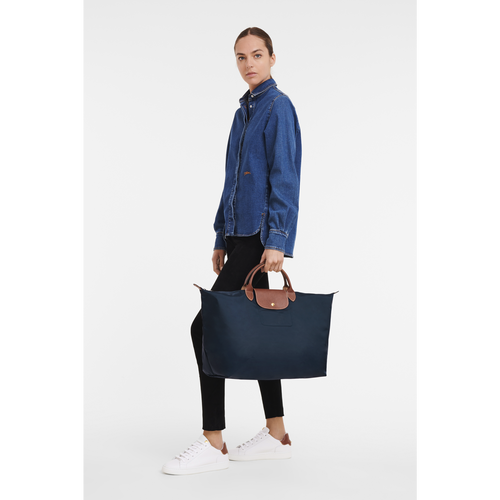Blue Women's Longchamp Le Pliage Original L Canvas, Recycled canvas Travel Bags | 0985741-ES