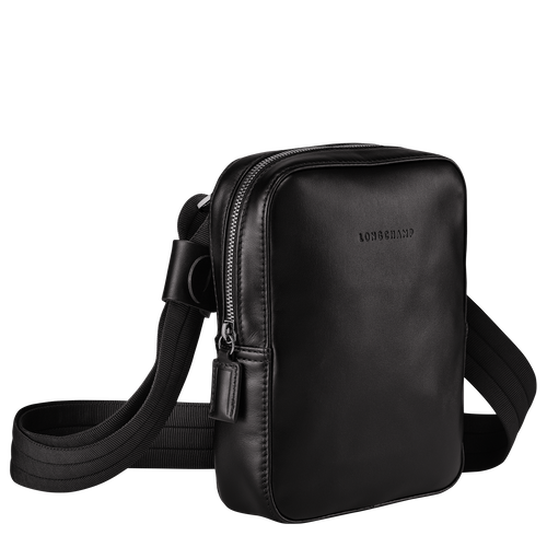 Black Men's Longchamp Baxi S Leather Crossbody Bags | 8247319-IB