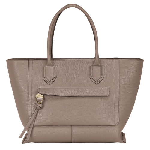 Beige Women's Longchamp Mailbox L Leather Top-handle Bags | 7416592-AX