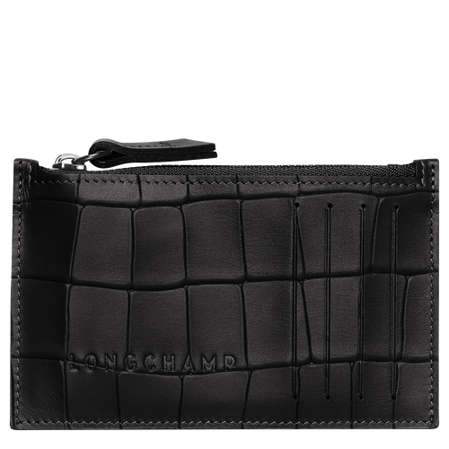 Black Women's Longchamp Croco Block Leather Coin Purses | 2180947-HD