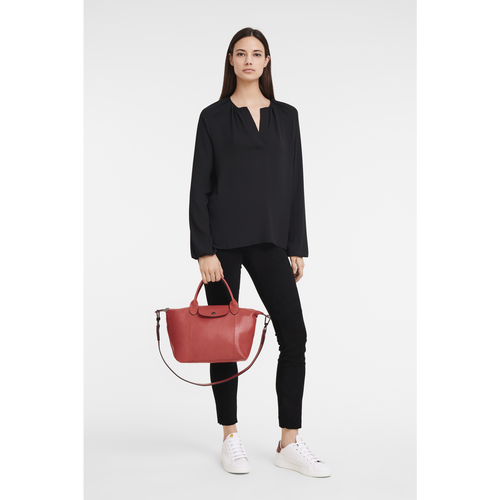 Orange Women's Longchamp Le Pliage Cuir S Leather Top-handle Bags | 4689750-CB