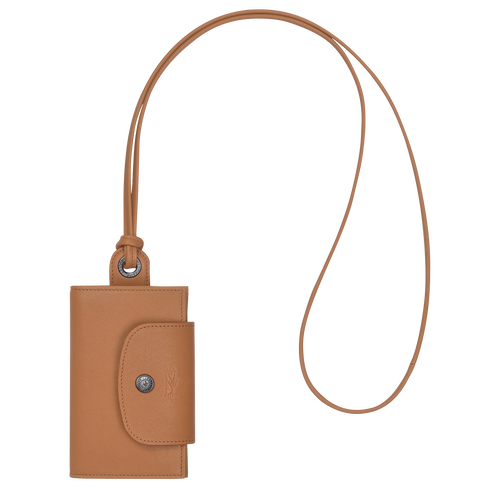 Beige Women's Longchamp Le Pliage Cuir Leather with necklace Cardholders | 6821974-MT