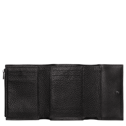 Black Women's Longchamp Roseau Essential Leather Compact Wallets | 1358094-BE