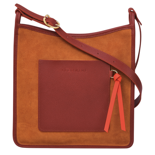 Orange Women's Longchamp Le Foulonné L Leather Crossbody Bags | 2816790-DB