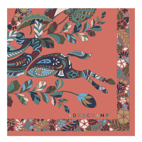 Orange Women's Longchamp Fall-Winter 2022 Collection Silk Silk Scarves | 5486329-RI