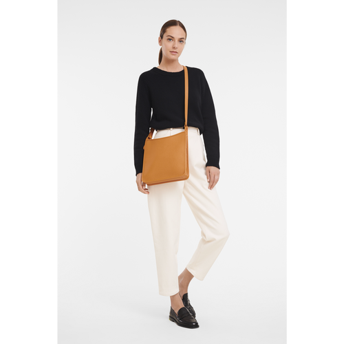 Orange Women's Longchamp Le Foulonné L Leather Crossbody Bags | 6548107-LW
