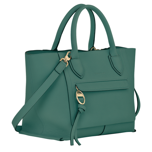 Green Women's Longchamp Mailbox M Leather Top-handle Bags | 9361570-LY